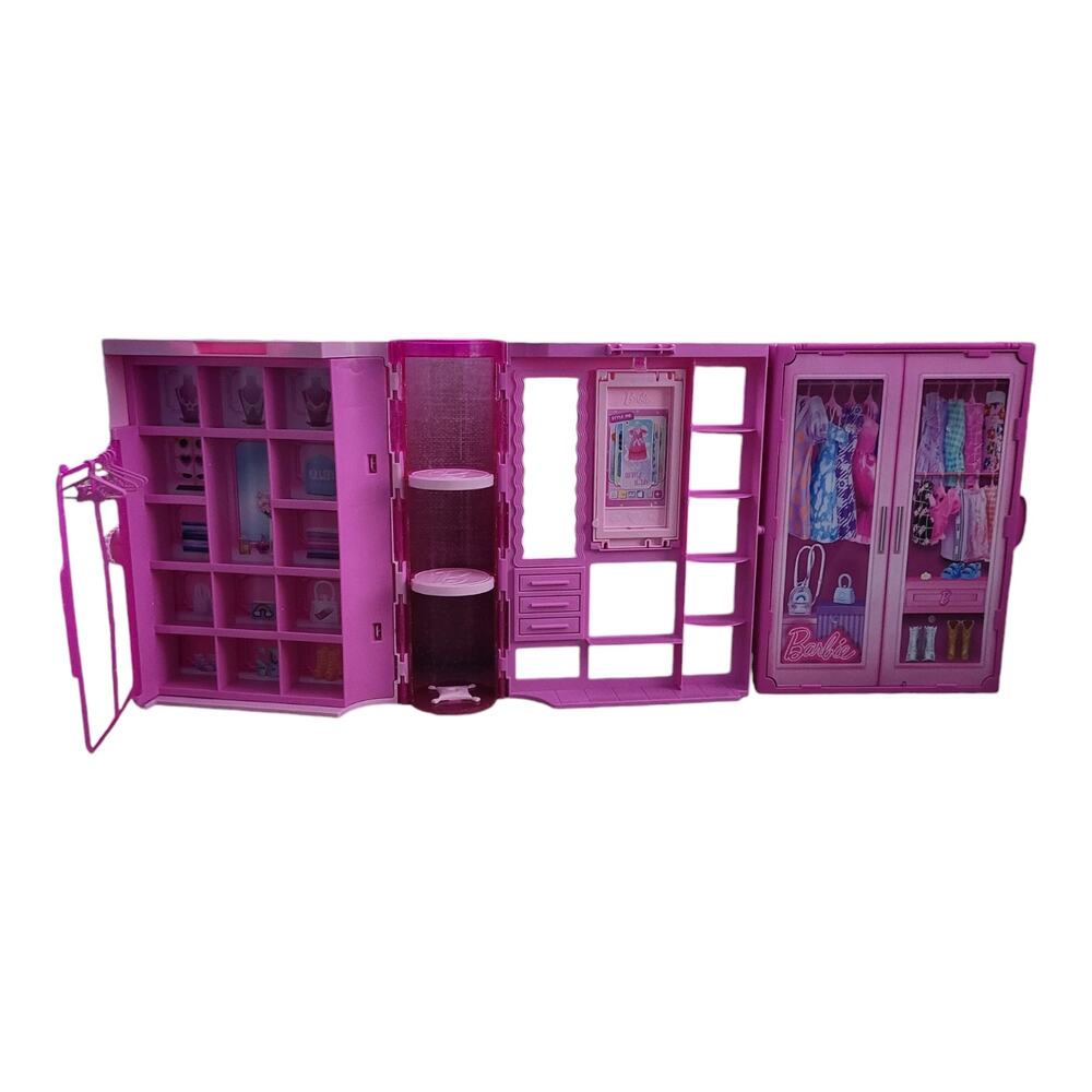 Empty 2024 Barbie Dream Closet Stool and Hangers No Accessories - Picture 9 of 11